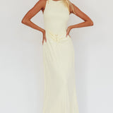 Casino Gold Hardware Ribbed Maxi Dress Butter