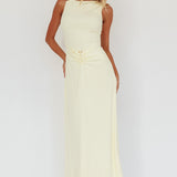 Casino Gold Hardware Ribbed Maxi Dress Butter