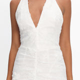 Alisette Halter Split Maxi Dress White