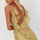 Soul Fires Ruffle Back Maxi Dress Hazel