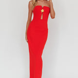 Sonrisa Strapless Cut-Out Maxi Dress Red