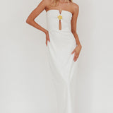 Sonrisa Strapless Cut-Out Maxi Dress White