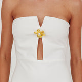 Sonrisa Strapless Cut-Out Maxi Dress White
