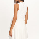 Breaker High Neck Mini Dress White White