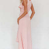 Firelights Ruffle Trim Maxi Dress Pink