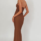 Always Ready Side Split Maxi Skirt Chocolate