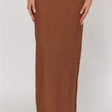 Always Ready Side Split Maxi Skirt Chocolate