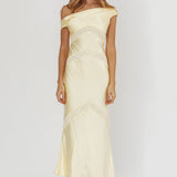 Revelation Off-Shoulder Lace Trim Maxi Dress Butter