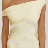 Revelation Off-Shoulder Lace Trim Maxi Dress Butter