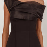 Vienna Nights Off-Shoulder A-Line Mini Dress Black
