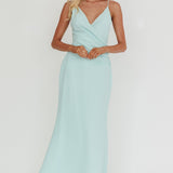Lexxi Crossover Gathered Waist Maxi Dress Tiffany Blue