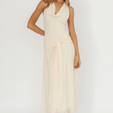 Maretha Cowl Halterneck Maxi Dress Butter