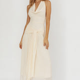 Maretha Cowl Halterneck Maxi Dress Butter