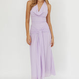 Maretha Cowl Halterneck Maxi Dress Lilac