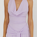 Maretha Cowl Halterneck Maxi Dress Lilac
