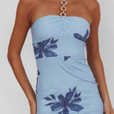 Maretha Gold Link Neckline Maxi Dress Lily Blue