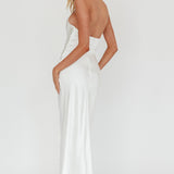 Make Believe Plunging Halterneck Maxi Dress Oyster