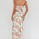 Jerica Ruffle Waist Maxi Dress Floral Blush
