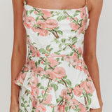 Jerica Ruffle Waist Maxi Dress Floral Blush