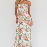 Jerica Ruffle Waist Maxi Dress Floral Blush