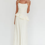 Jerica Ruffle Waist Maxi Dress Butter