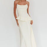 Jerica Ruffle Waist Maxi Dress Butter