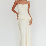 Jerica Ruffle Waist Maxi Dress Butter