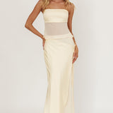 Jerica Strapless Sheer Waist Top Butter