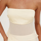 Jerica Strapless Sheer Waist Top Butter