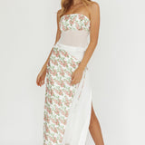 Jerica Wrap Front Maxi Skirt Floral Blush