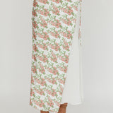 Jerica Wrap Front Maxi Skirt Floral Blush