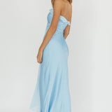 Starlet Halterneck Sash Maxi Dress Baby Blue