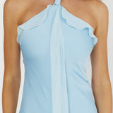 Starlet Halterneck Sash Maxi Dress Baby Blue