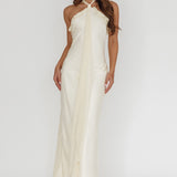 Starlet Halterneck Sash Maxi Dress Butter