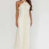 Starlet Halterneck Sash Maxi Dress Butter