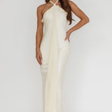 Starlet Halterneck Sash Maxi Dress Butter