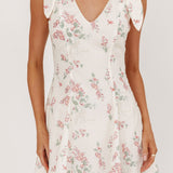 Matina Tied Shoulder Mini Dress Floral