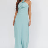 Petronilla Rosette Halterneck Maxi Dress Sage