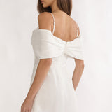 Lillibet Bow Tied Bust Mini Dress White