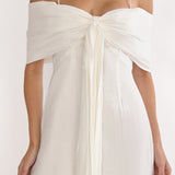 Lillibet Bow Tied Bust Mini Dress White