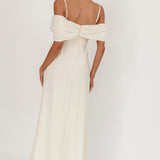 Lillibet Bow Tied Bust Midi Dress Cream