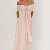Lillibet Bow Tied Bust Midi Dress Pink