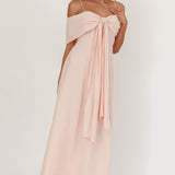 Lillibet Bow Tied Bust Midi Dress Pink