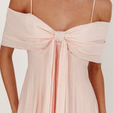 Lillibet Bow Tied Bust Midi Dress Pink
