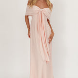 Lillibet Bow Tied Bust Midi Dress Pink