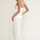 Ophelina Oversized Bow Halter Dress White