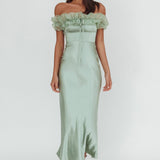 Summerfield Off-Shoulder Maxi Dress Pistachio