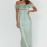 Summerfield Off-Shoulder Maxi Dress Pistachio