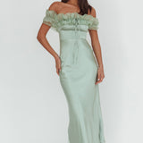 Summerfield Off-Shoulder Maxi Dress Pistachio