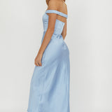 Cari Off-Shoulder Strap Maxi Dress Ice Blue